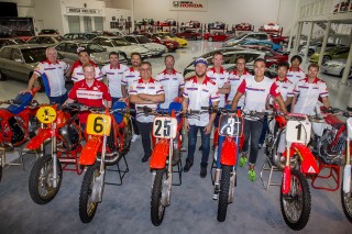 Team HRC and the Honda line-up at the American Honda museum